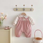 2026春秋子供服 シンプル 可愛い ロンパース 連体服 韓国風 防寒 温かい ベビー服 キッズ服 [66~90cm]