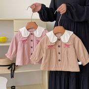2026春秋子供服 シンプル コート 韓国風 カーディガン 防寒 温かい トップス ベビー服 キッズ服 [73~100cm]