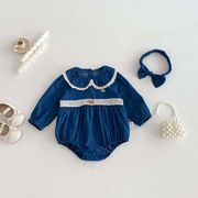 2026春秋子供服 シンプル 可愛い ロンパース 連体服 韓国風 防寒 温かい ベビー服 キッズ服 [66~90cm]