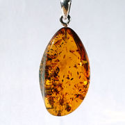 アンバー ペンダントトップ SV925 リトアニア産 【一点もの】 天然アンバー 琥珀 内包物 パワーストーン
