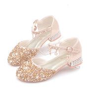 ★mineka★キッズ フォーマルシューズ ラメ×ビジュー ストラップ付き ローヒール