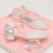 ★mineka★キッズ フォーマルシューズ ラメ×ビジュー ストラップ付き ローヒール