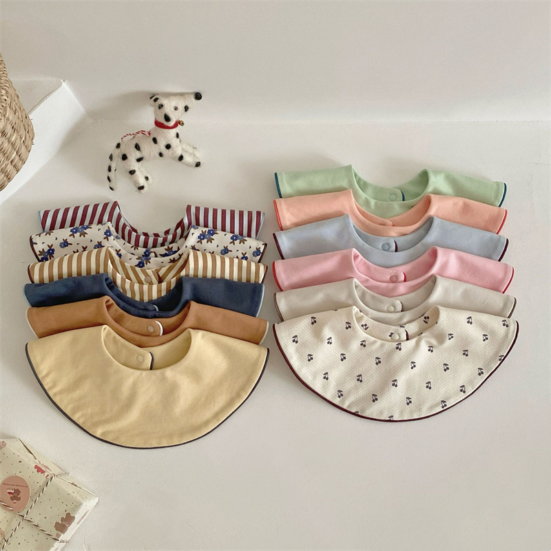 2026新作　ベビースタイ　柔らか　吸水速乾　無地　花柄　よだれかけ　新生児　可愛い　ビブ　選べる12色