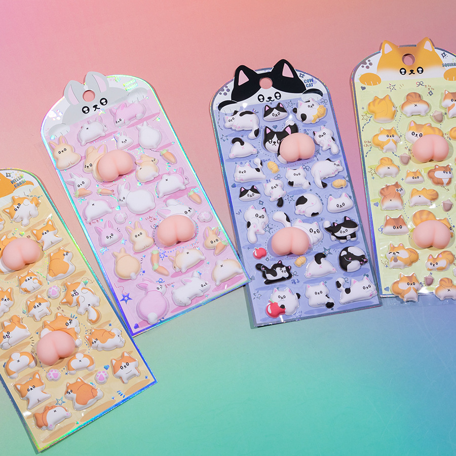 DIY お尻シール ぷくぷくシール 3Dステッカー 立体ステッカー ぷっくりシール 中空 デコシール