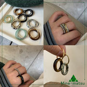 ins 指輪 リング 天然石 高級感 アレルギー対応素材 レディース 個性 ファッション