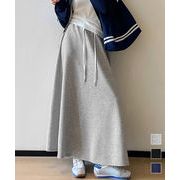 【日本倉庫即納】 スウェットロングスカート 美脚 春秋冬
