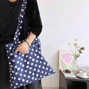 トートバッグ　エコバッグ　ドット柄　大容量　韓国ファッション