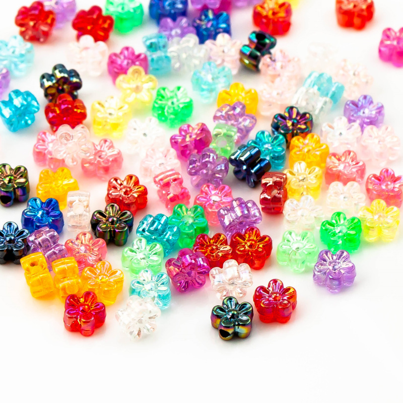 フラワーパーツ ビーズ 花 オーロラ 立体 アクセサリーパーツ カボション ハンドメイド 手芸チャーム