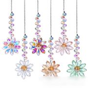 サンキャッチャー 車用 花 フラワー 吊り下げ 飾り カー用品 ルームミラー 手作り