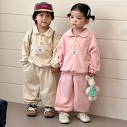 2026年春・秋新作 男女スポーツセット 子供服  ベビーカジュアルスウェットシャツ 2点セット