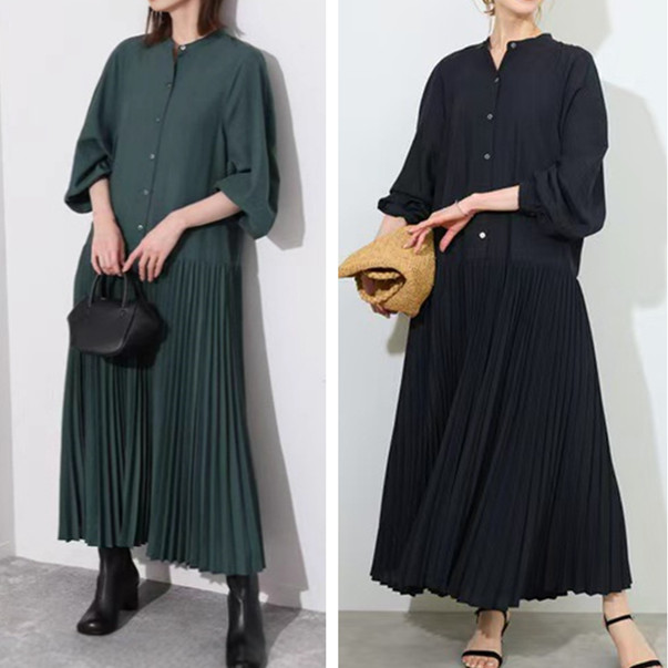 ワンピース きれいめ 長袖ワンピース ロングワンピース ゆったり 体型カバー オシャレ