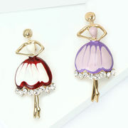 かわいい ジルコン バレリーナブローチ バレエ用品 バレエアクセサリー バレエ雑貨 バレエ 女性 コサージュ