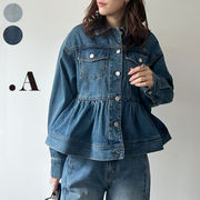 【2026新作】デニムペプラムジャケット