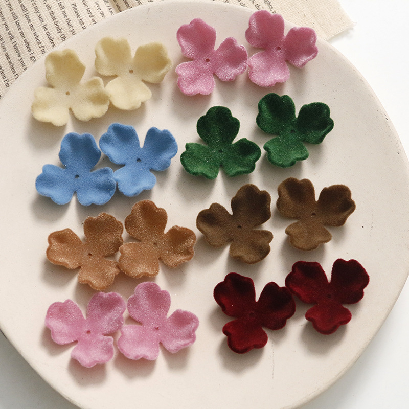 フラワービーズ お花 パーツ カボション 花びらチャーム アクセサリーパーツ 台座 ハンドメイド ペタル