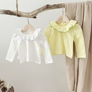 2026春※LQY☆メロウフリル襟 インナー 長袖 シンプル トップス 女の子