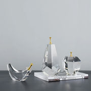 果物 フルーツ クリスタルガラス 置物 全3種類 彫刻 ガラス オブジェ インテリア 3D彫刻 ガラスアート