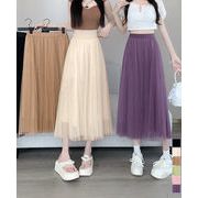 【日本倉庫即納】 チュールスカートレディースロングスカート
