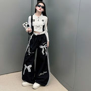 キッズダンス衣装 女の子 ジャズ 蝶々柄 パンツ セットアップ ギャル風 ヒップホップ