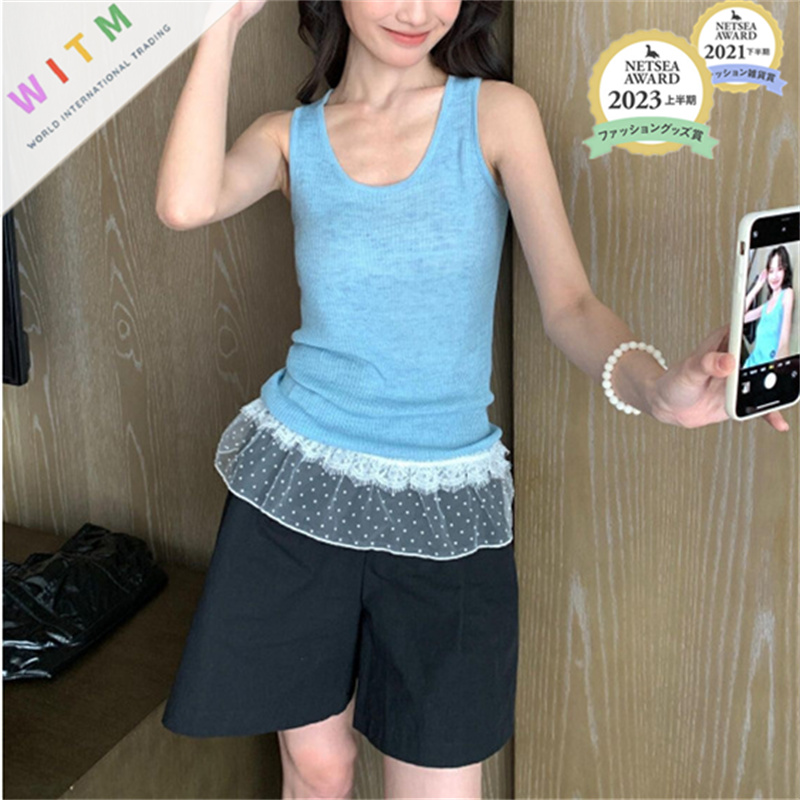 2026春夏新作 キャミソール インナー レーストリム 重ね着 フレア レディース オシャレ