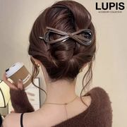 ヘアアクセサリー ヘアクリップ バナナクリップ リボン レザー調 シンプル 大人 簡単 まとめ髪