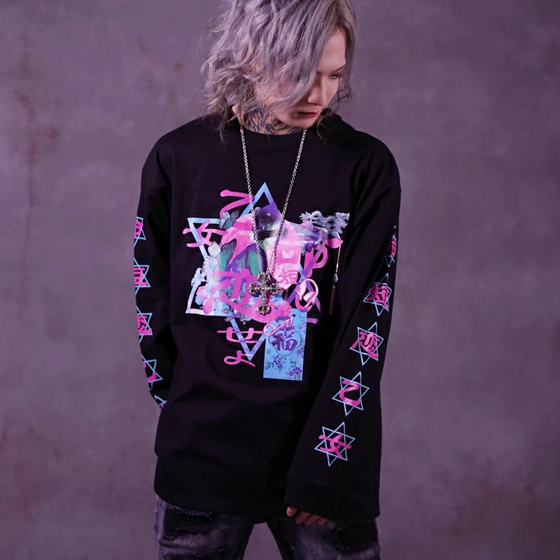 命短シ恋セヨ乙女。L/Tee 長袖Tシャツ 原宿系 病みかわいい地雷系 ユニセックス ビッグシルエット