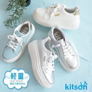 【2026年春新作】kitson ローカットスニーカー レースアップ 軽い 厚底 フラットソール ロゴ 3e