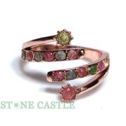 ☆高品質☆【リング】マルチトルマリン (ピンクゴールド) タイプ2