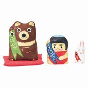 【2026年SS新作】子供の日　端午の節句　置物　はりこーシカ　金熊3コ入JB060843-zzz