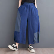 レトロカラーブロックストレッチデニムジーンズV00154