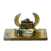 ★端午の節句を飾る★ 縁起の良い五月人形【手作硝子　兜・小(緑風）190094】