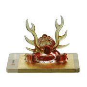 ★端午の節句を飾る★ 縁起の良い五月人形【手作硝子　兜・小（赤風）190206】