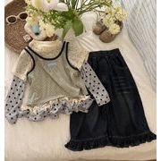 2026春秋新作 韓国風子供服 キッズ服 ベビー服 女の子 長袖 トップス&ジーンズ 分けて販売 90~150CM