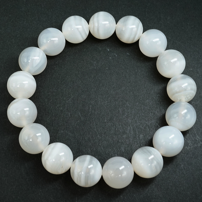 花石玉髄 12mm ブレスレット 北海道産【数量限定】瑪瑙 ぎょくずい 日本製 天然石 日本銘石