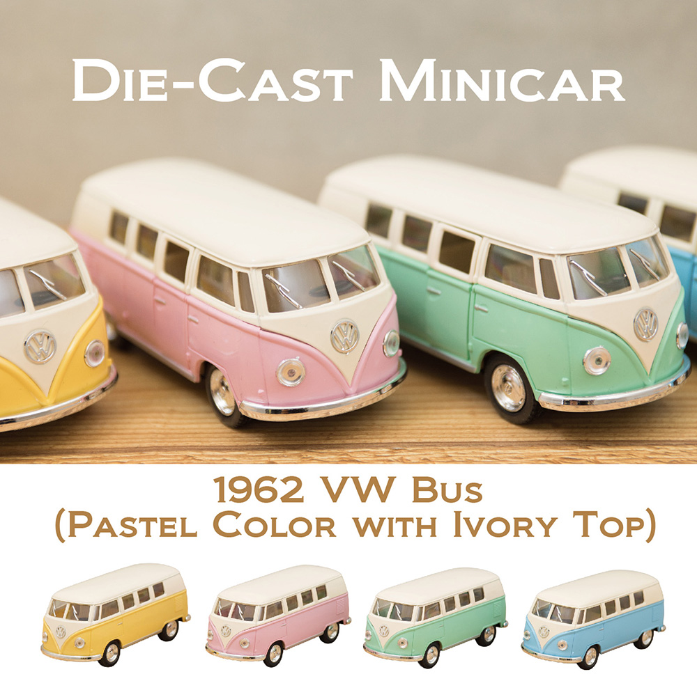 【1962 VW Classical Bus (Pastel Color with Ivory Top)  1:32(M)】ダイキャストミニカー12台セット★