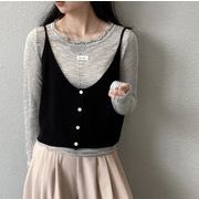 UC1037トップス レディース カットソー ニット 長袖 5色 韓国風 2026春夏新作