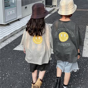 2026春夏※岩石テクスチャ 半袖 スマイル 半袖 Tシャツ 男女兼用