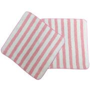 20cmパイル地ストライプ織柄タオルハンカチ_日本製