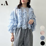 【2026新作】ラッフルセミシアーフリルブラウス