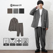 【春の新作】2WAYストレッチポリサッカーオーバーサイズ3Bジャケット+パンツ 2点セット/MinoriTY