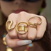 サージカルステンレス指輪　アクセサリー　デザイン　金属アレルギー対応　18kコーティング