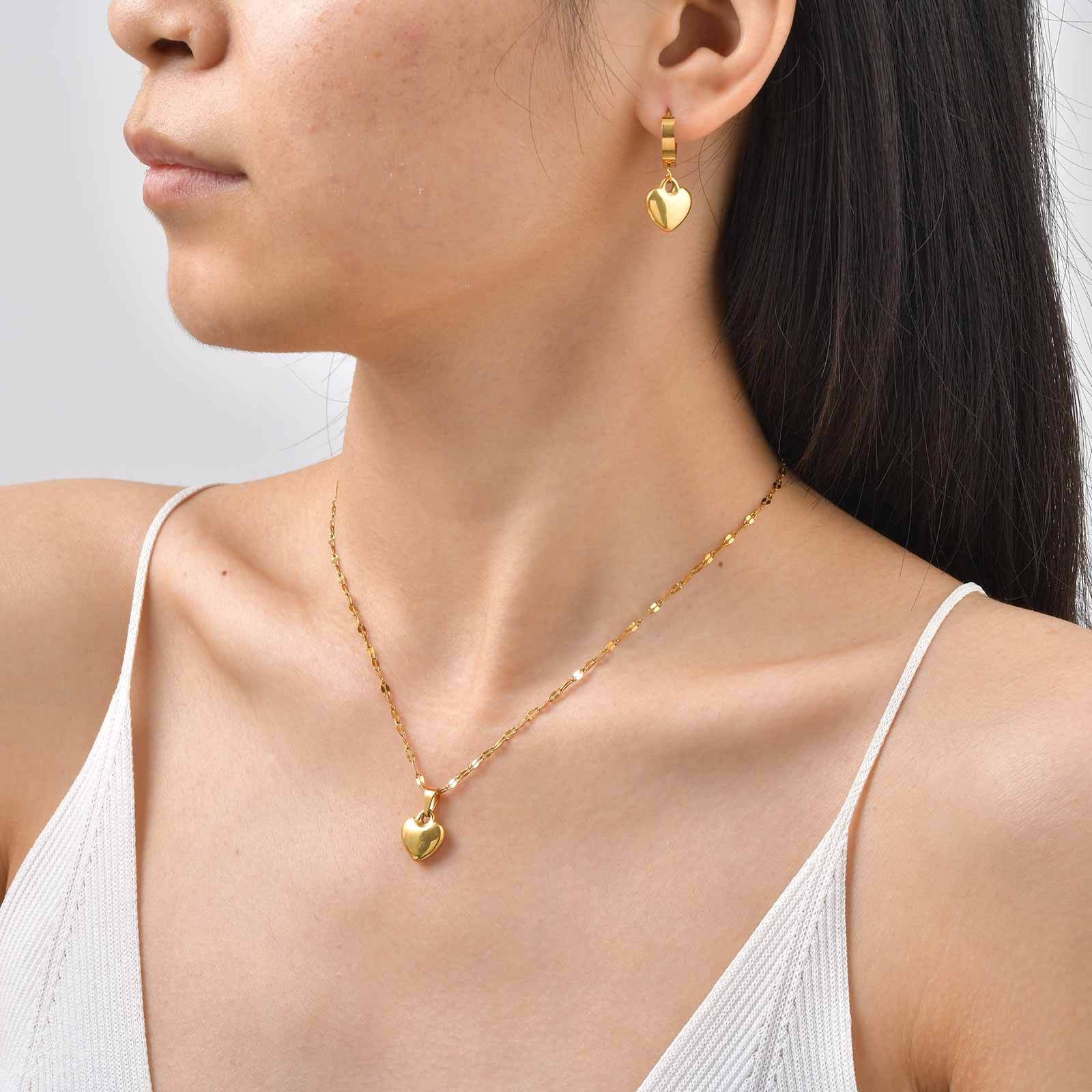 サージカルステンレスピアス+ネックレス セット アクセサリー 18k 