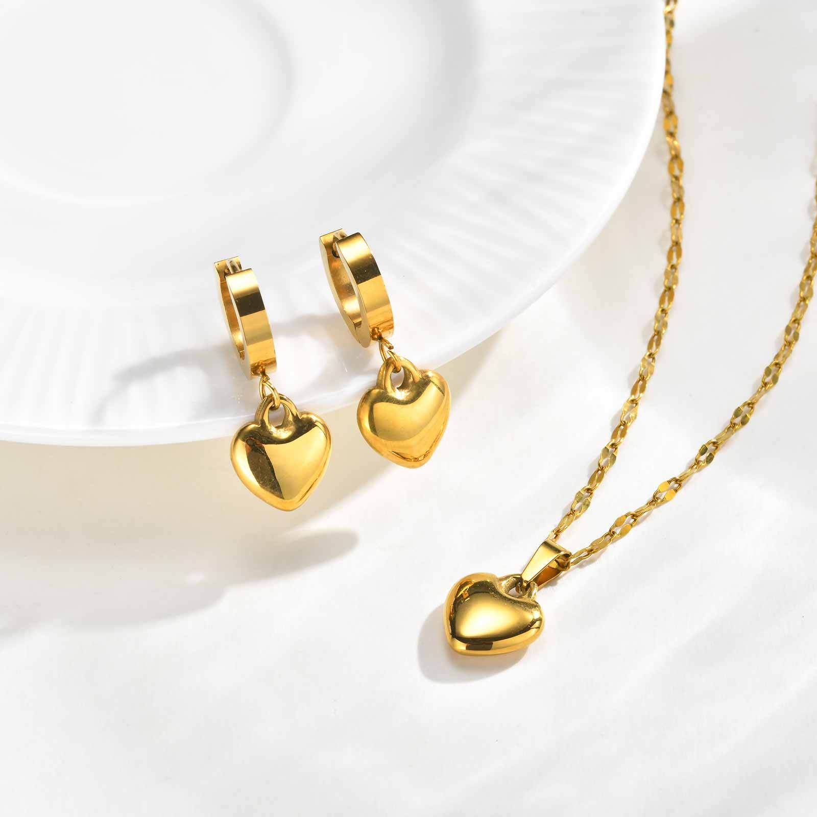 サージカルステンレスピアス+ネックレス セット アクセサリー 18k 
