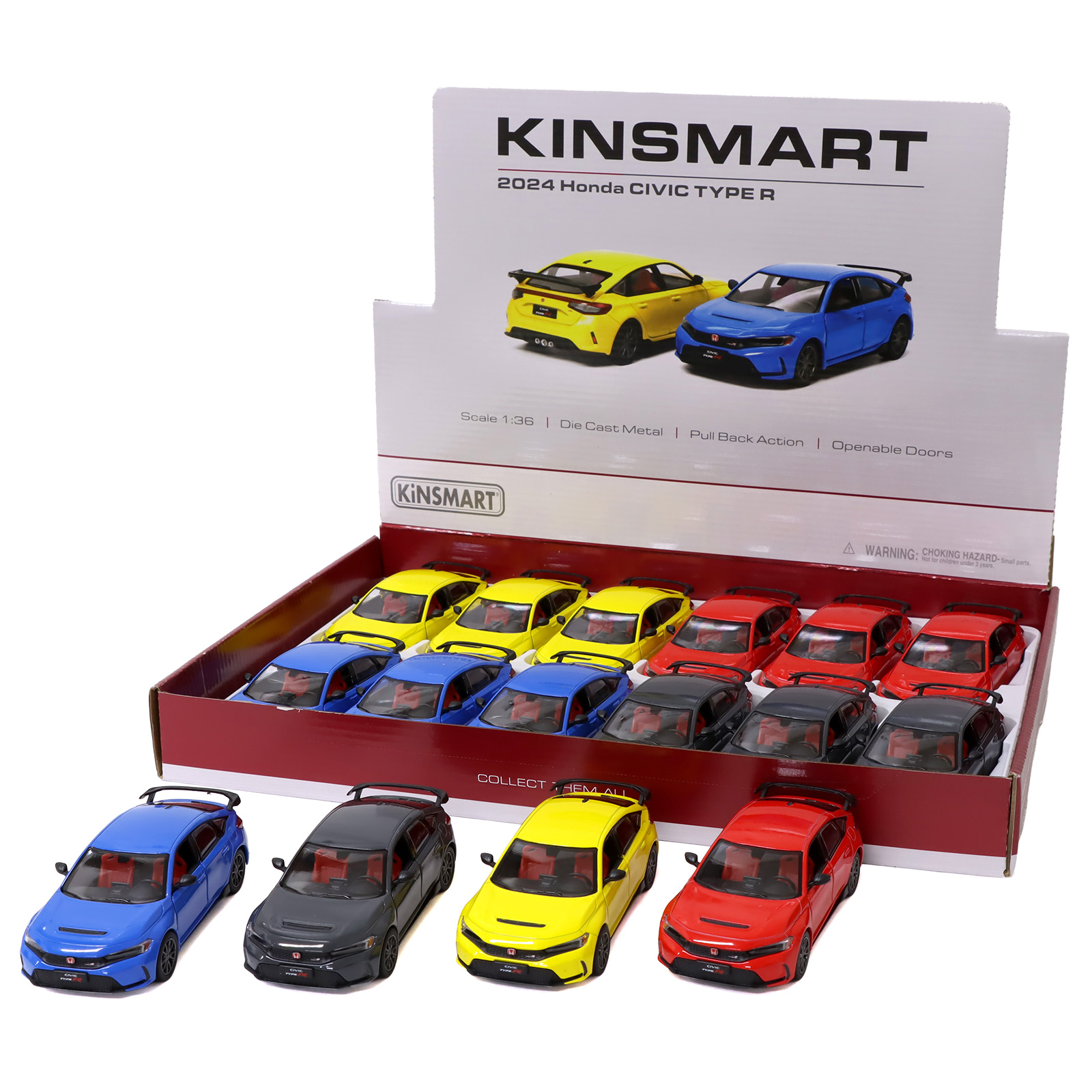 ミニカー＞KiNSMART ミニカー 1:36 2024 ホンダシビックタイプR 4色