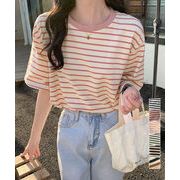 【日本倉庫即納】 ボーダーtシャツ半袖 レディース 韓国風