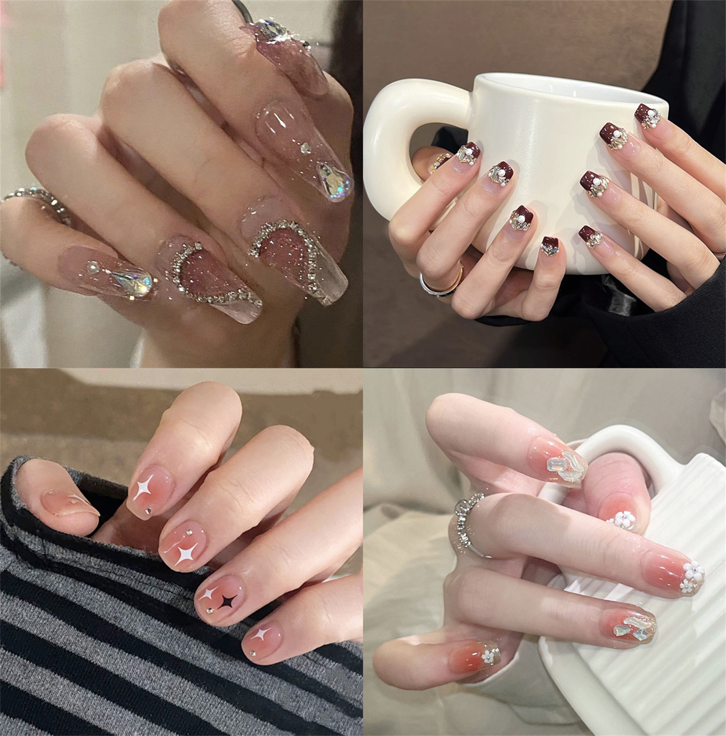 ネイルシール 貼るだけ ネイルチップ ロング ネイルアート ネイルラップ セルフネイル 全面貼り デザイン