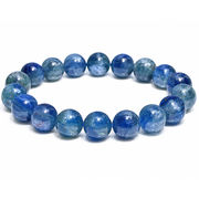約12mm グリーンブルーカイヤナイト 藍晶石 ブレスレット Kyanite 透明感とシラーが美しい藍緑色