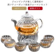 ガラスティーポット ティーポット 600ml ガラ急須  北欧 ガラスキャンドル 8点セット