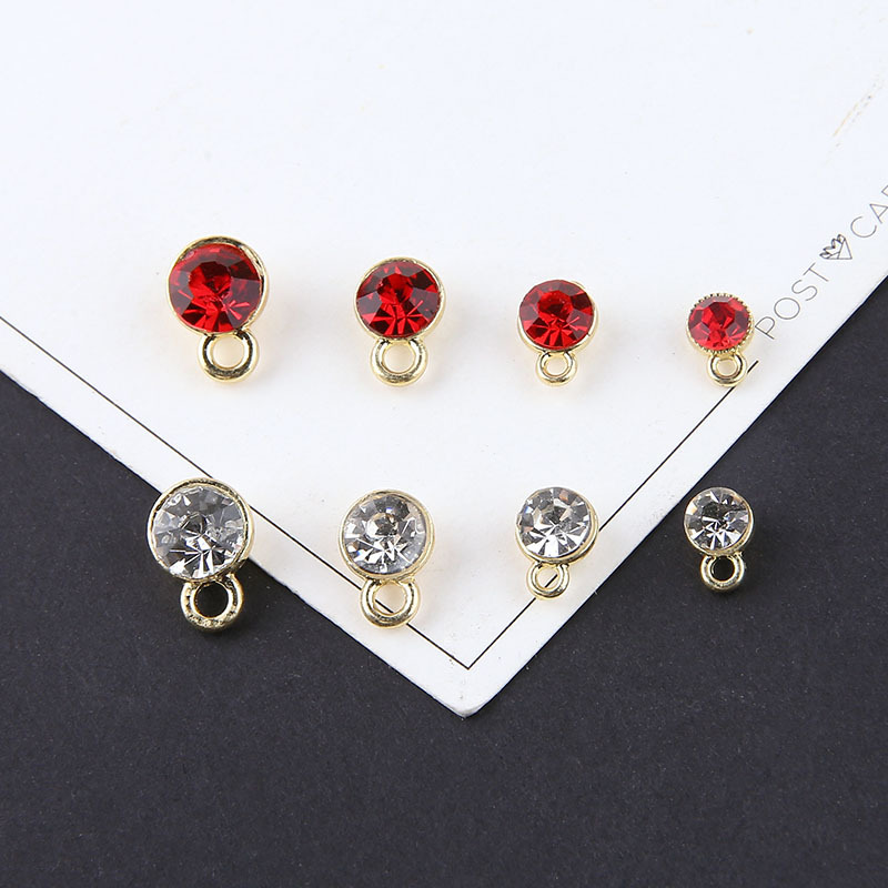 ラインストーンチャーム ハンドメイド 手芸 ビジュー アクセサリーパーツ クリスタル ラウンド 丸カン付