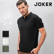 変わり編みニットポロシャツ 透かし編み スキッパーカラー夏服 新作/JOKER