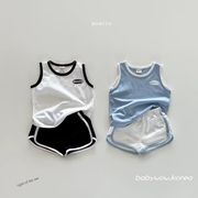 2026新作 韓国子供服 ベビー服  キッズ 男女兼用 チョッキ+ショートズボン2点セット 2色 73cm-100cm